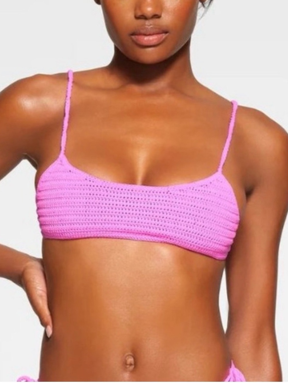 SKIMS Taffy Crochet Swim Top